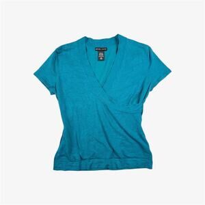 Teal blue wrap top v neckline - New York & Co size small